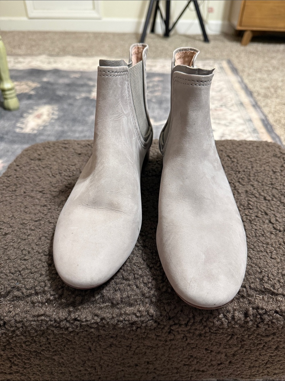 Louise et Cie Light Gray Suede Chelsea Ankle Boots